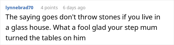 Comment about a foolish neighbor misjudging actions in a situation involving noise complaint and turning tables. Comment about a foolish neighbor misjudging actions in a situation involving noise complaint and turning tables.
