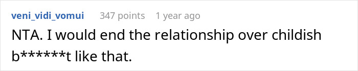 Comment criticizes partner's behavior in calling a GF mean name and lying. Comment criticizes partner's behavior in calling a GF mean name and lying.