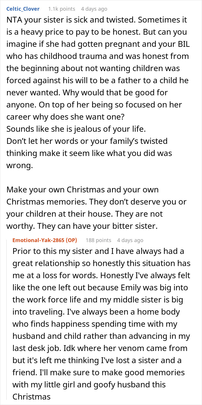 Text exchange discussing family conflict over pregnancy deception and divorce considerations. Text exchange discussing family conflict over pregnancy deception and divorce considerations.