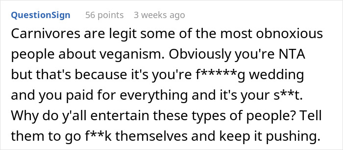Text from a forum discussing a wedding guest's reaction to a cake. Text from a forum discussing a wedding guest's reaction to a cake.