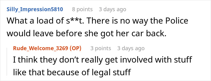Reddit discussion about a woman parking in driveways, facing a costly consequence. Reddit discussion about a woman parking in driveways, facing a costly consequence.