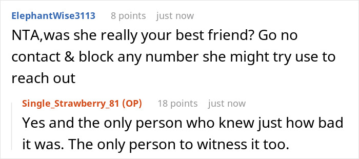 Reddit conversation about cutting contact, involving ex-friend and brother in hospital situation. Reddit conversation about cutting contact, involving ex-friend and brother in hospital situation.