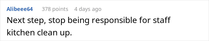 Screenshot of a comment discussing female employees opting out of Secret Santa duties. Screenshot of a comment discussing female employees opting out of Secret Santa duties.