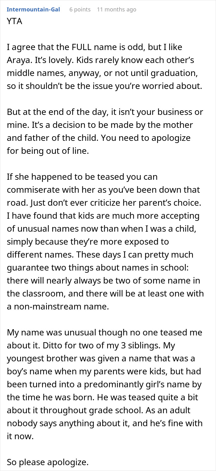 “AITA For Telling My Sister That Her Baby Name Is Weird?” “AITA For Telling My Sister That Her Baby Name Is Weird?”