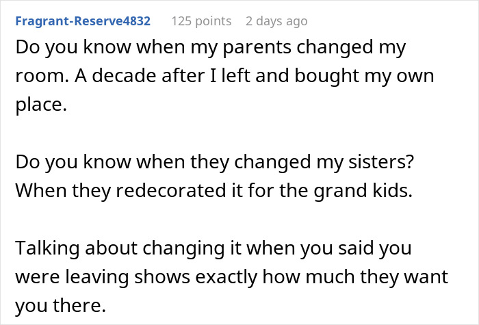 Reddit comment about room changes highlighting mom-relationship-drama and family dynamics. Reddit comment about room changes highlighting mom-relationship-drama and family dynamics.
