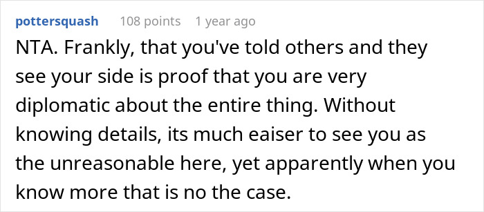 Text discussing a man defending himself diplomatically in a situation involving being seen as a "terrible father. Text discussing a man defending himself diplomatically in a situation involving being seen as a "terrible father.