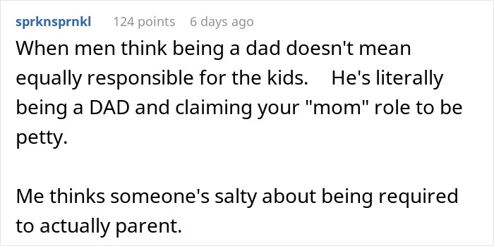 Text exchange discussing dad babysitting and complaining about taking on mom's role. Text exchange discussing dad babysitting and complaining about taking on mom's role.