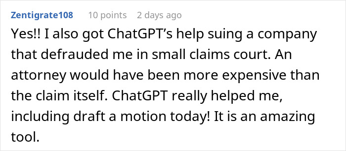 ChatGPT assists in court victory for tenant against landlord, highlighting its usefulness as a legal tool. ChatGPT assists in court victory for tenant against landlord, highlighting its usefulness as a legal tool.