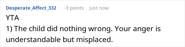 Comment on forum discussing mom's refusal to accept husband's affair baby. Comment on forum discussing mom's refusal to accept husband's affair baby.