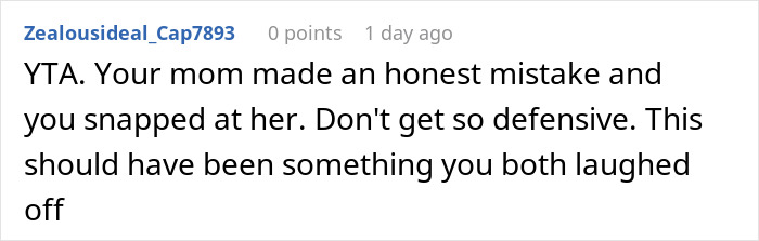 Reddit comment criticizing a son for reacting defensively to his mom's assumption about his sexuality. Reddit comment criticizing a son for reacting defensively to his mom's assumption about his sexuality.