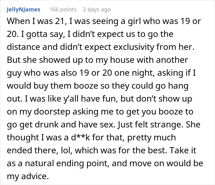 A Reddit post detailing a guy's experience kicking a girl out of his car after a date due to her inappropriate request. A Reddit post detailing a guy's experience kicking a girl out of his car after a date due to her inappropriate request.