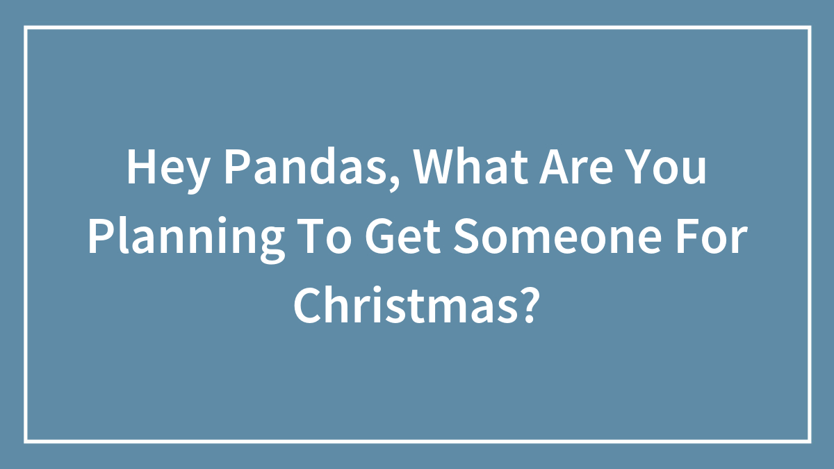 Hey Pandas, What Are You Planning To Get Someone For Christmas? (Closed)