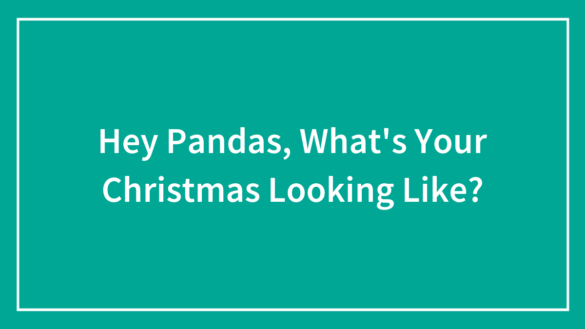 Hey Pandas, What’s Your Christmas Looking Like? (Closed)