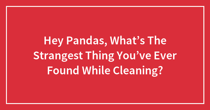 Hey Pandas, What’s The Strangest Thing You’ve Ever Found While Cleaning? (Closed)