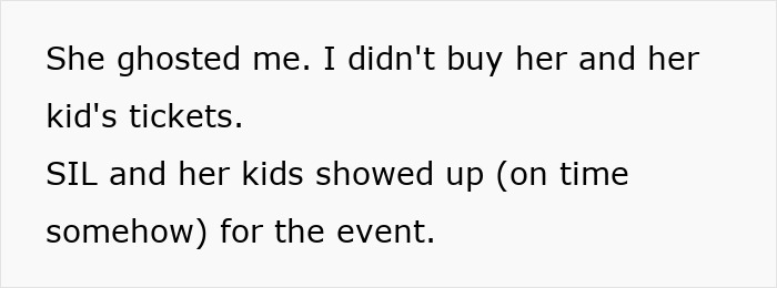 Text about an aunt and kids attending a party without RSVP tickets. Text about an aunt and kids attending a party without RSVP tickets.