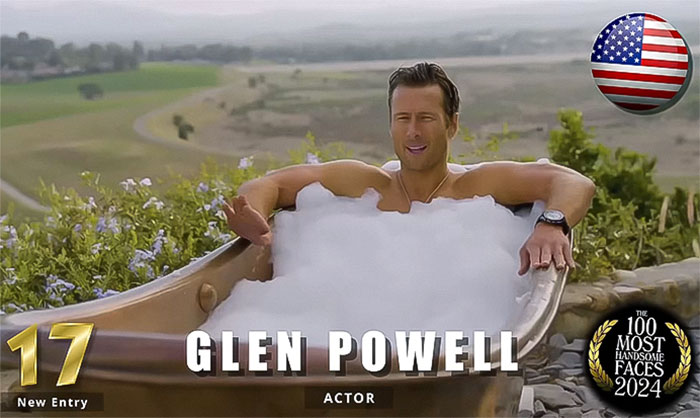 "Actor ranked among the most handsome men of 2024, relaxing in an outdoor bubble bath with scenic views. "Actor ranked among the most handsome men of 2024, relaxing in an outdoor bubble bath with scenic views.