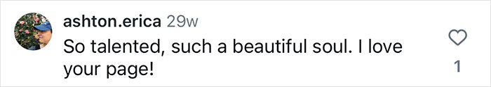 Positive Instagram comment expressing admiration for inclusive hairdresser's page. Positive Instagram comment expressing admiration for inclusive hairdresser's page.
