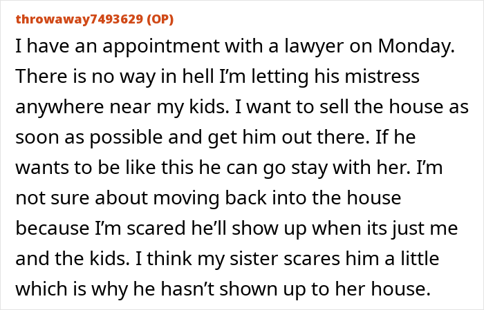 Text discussing husband's refusal to have kids around gay aunt, wife plans legal advice. Text discussing husband's refusal to have kids around gay aunt, wife plans legal advice.