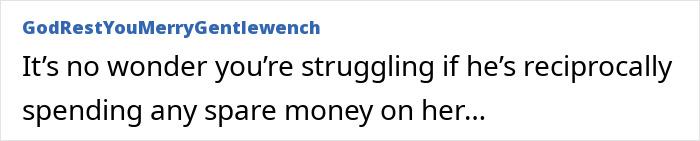 Comment highlights gift overshadowed by husband's "work wife. Comment highlights gift overshadowed by husband's "work wife.