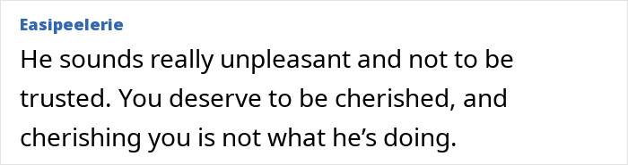 Text from Easipeelerie about being cherished and trust in a relationship. Text from Easipeelerie about being cherished and trust in a relationship.