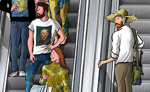 Vincent Van Gogh Meets Modern Day: 30 Colorful Illustrations By Alireza Karimi Moghaddam