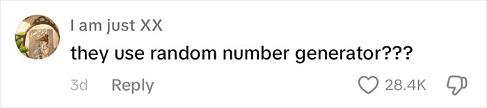 Comment joking about random number generator in response to insane hospital bill, with 28.4K likes. Comment joking about random number generator in response to insane hospital bill, with 28.4K likes.