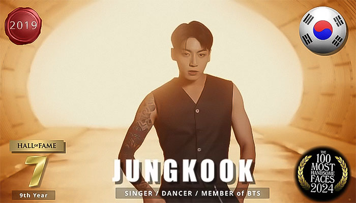 Jungkook from BTS in a sleeveless black shirt, highlighted as one of the most handsome men of 2024 by The Independent Critics. Jungkook from BTS in a sleeveless black shirt, highlighted as one of the most handsome men of 2024 by The Independent Critics.