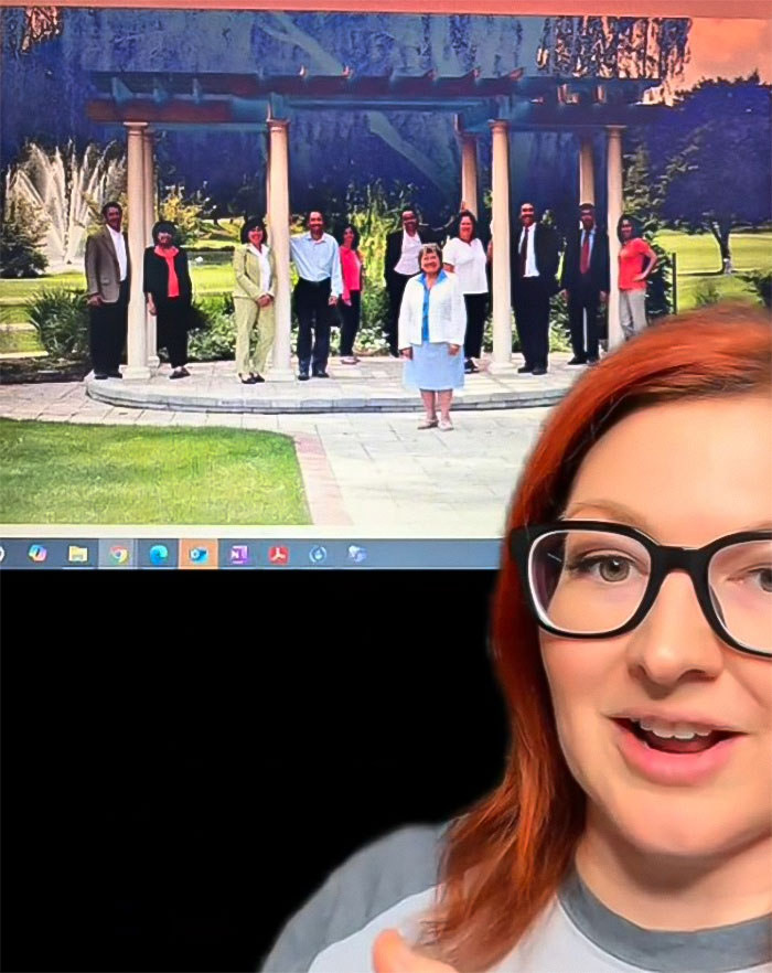 Woman discusses Luigi Mangione's family nursing facilities, with an image of staff in the background. Woman discusses Luigi Mangione's family nursing facilities, with an image of staff in the background.