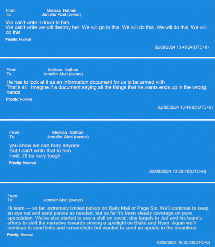 Emails related to claims about Justin Baldoni and Blake Lively exposed. Emails related to claims about Justin Baldoni and Blake Lively exposed.