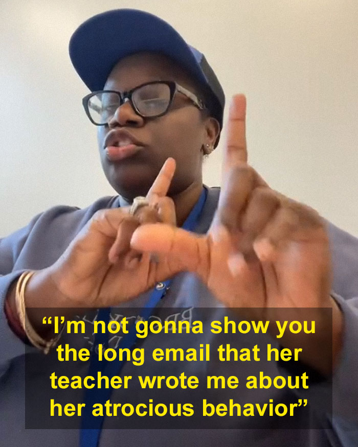 Mom discussing 5YO's atrocious school behavior in video call, gesturing with hands. Mom discussing 5YO's atrocious school behavior in video call, gesturing with hands.