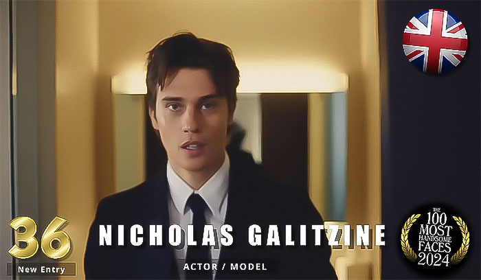 Actor/model ranked as one of the most handsome men of 2024, wearing a suit. Actor/model ranked as one of the most handsome men of 2024, wearing a suit.