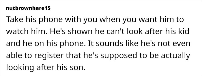 Comment discussing dad distracted by phone, neglecting child's safety. Comment discussing dad distracted by phone, neglecting child's safety.