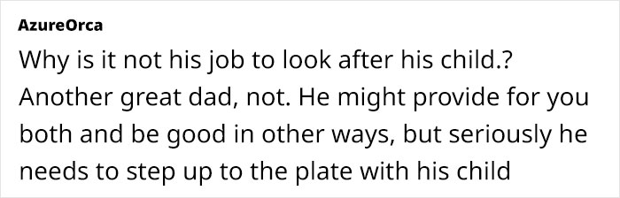 Critical comment about a dad's neglectful behavior, raising concerns for child's safety. Critical comment about a dad's neglectful behavior, raising concerns for child's safety.