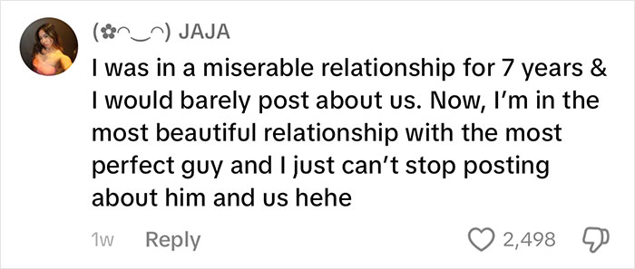 “You're Actually Miserable”: Woman Says Excessively Posting Partner Online Isn’t A Good Sign “You're Actually Miserable”: Woman Says Excessively Posting Partner Online Isn’t A Good Sign