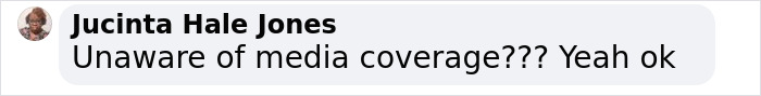 A skeptical comment questioning awareness of media coverage. A skeptical comment questioning awareness of media coverage.