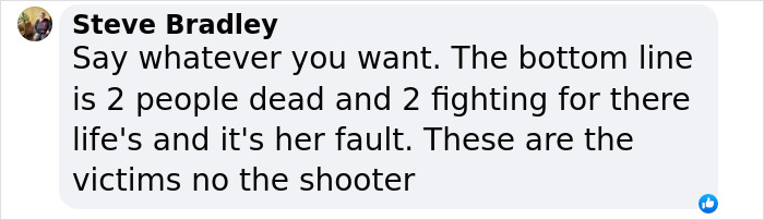 Comment discussing aftermath of Wisconsin school tragedy, referencing fault and victims. Comment discussing aftermath of Wisconsin school tragedy, referencing fault and victims.