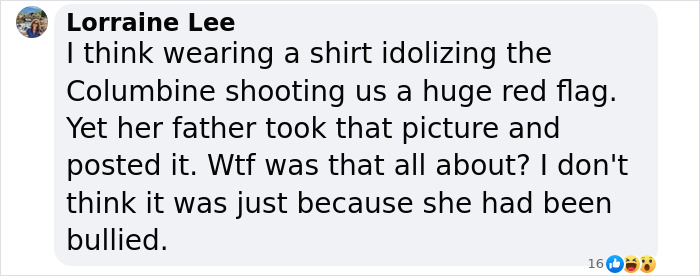 Comment discussing a controversial shirt related to Wisconsin school tragedy. Comment discussing a controversial shirt related to Wisconsin school tragedy.