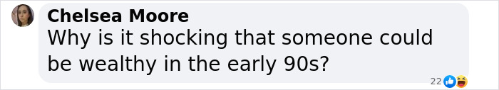 Text exchange discussing wealth and the affordability of a large mansion in the early 90s. Text exchange discussing wealth and the affordability of a large mansion in the early 90s.