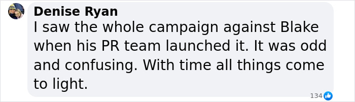 Denise Ryan comments on the campaign against Blake, hinting at truth emerging over time. Denise Ryan comments on the campaign against Blake, hinting at truth emerging over time.