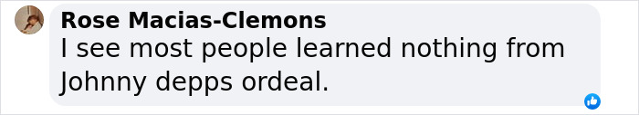 Social media comment referencing Johnny Depp's ordeal, related to Justin Baldoni lawyer claims. Social media comment referencing Johnny Depp's ordeal, related to Justin Baldoni lawyer claims.