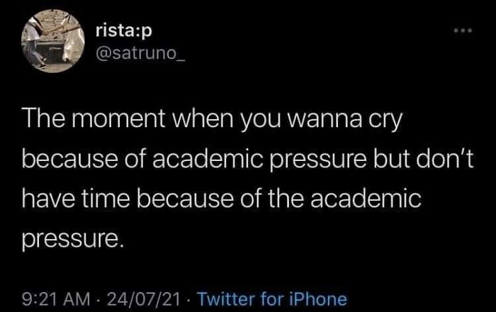 Science meme about feeling overwhelmed by academic pressure, capturing relatable student experiences with humor.