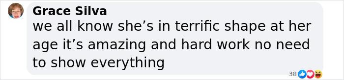 A comment expressing admiration for Jennifer Lopez's fitness and work ethic while suggesting modesty. A comment expressing admiration for Jennifer Lopez's fitness and work ethic while suggesting modesty.