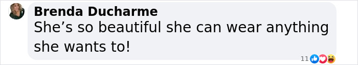 Comment praising style choice, expressing admiration for fashion sense. Comment praising style choice, expressing admiration for fashion sense.