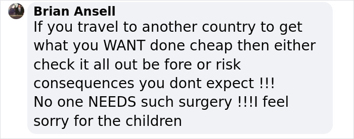 Text screenshot about BBL surgery risks, highlighting concerns about safety and consequences. Text screenshot about BBL surgery risks, highlighting concerns about safety and consequences.