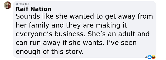 Comment discussing Hannah Kobayashi linked to green card marriage scam, mentioning family and personal choice. Comment discussing Hannah Kobayashi linked to green card marriage scam, mentioning family and personal choice.