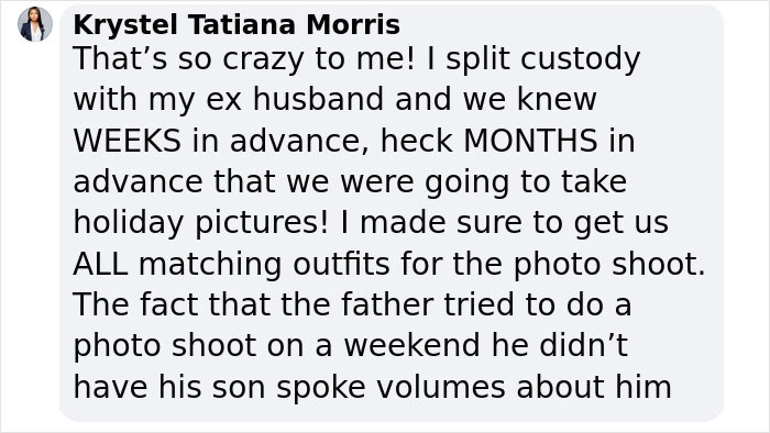 Comment from a mother addressing son wearing different pyjamas for Christmas family photos controversy. Comment from a mother addressing son wearing different pyjamas for Christmas family photos controversy.