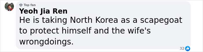 Comment discussing South Korea's president's martial law in a social media thread. Comment discussing South Korea's president's martial law in a social media thread.
