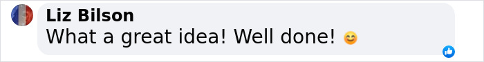 Comment praising a viral brilliant stick library idea for dogs, saying, "What a great idea! Well done!" with an emoji. Comment praising a viral brilliant stick library idea for dogs, saying, "What a great idea! Well done!" with an emoji.
