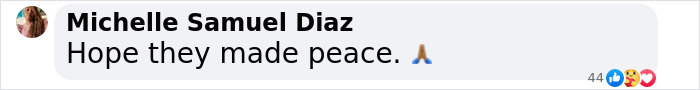 "Comment expressing hope for peace after Eminem's mother's passing. "Comment expressing hope for peace after Eminem's mother's passing.