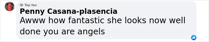 Comment praising a rescued dog for her new look and calling the rescuers angels. Comment praising a rescued dog for her new look and calling the rescuers angels.